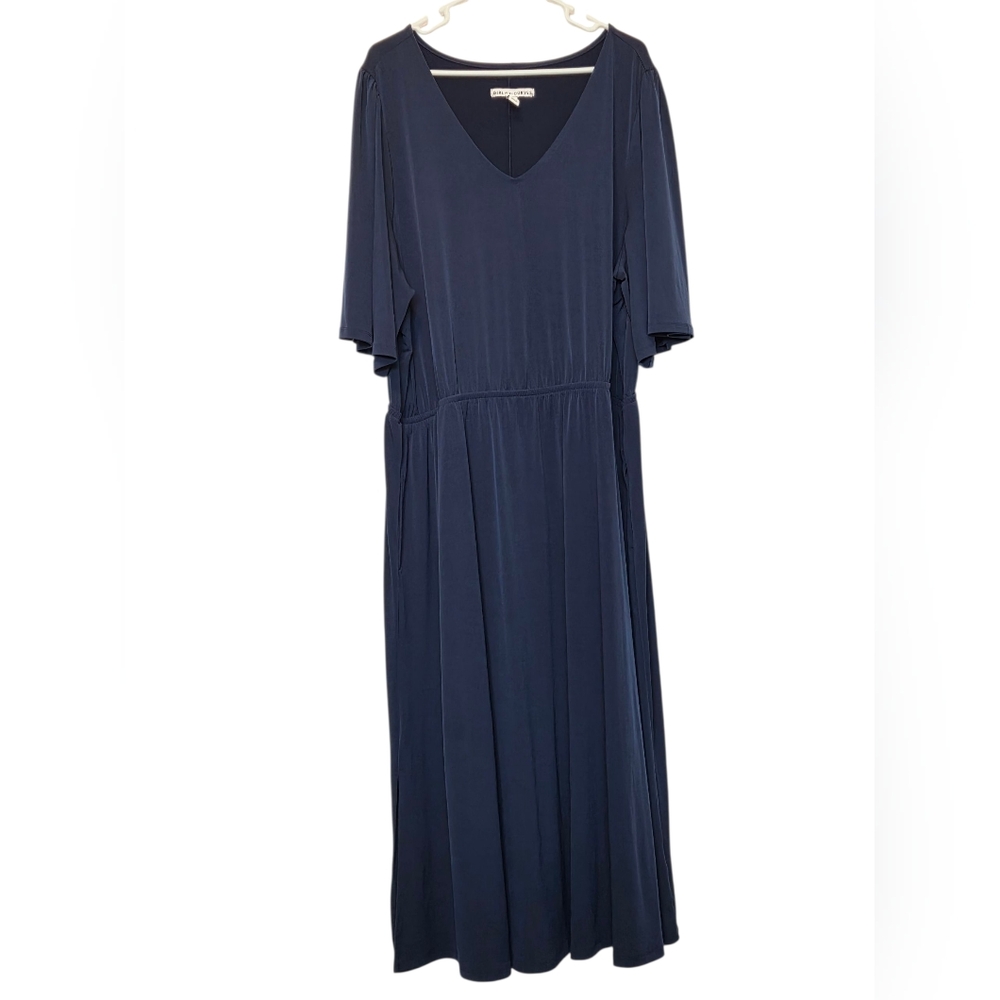 Girl With Curves Regular Knit Midi Dress with Flutter Sleeve Midnight SZ 2X - Picture 4 of 8